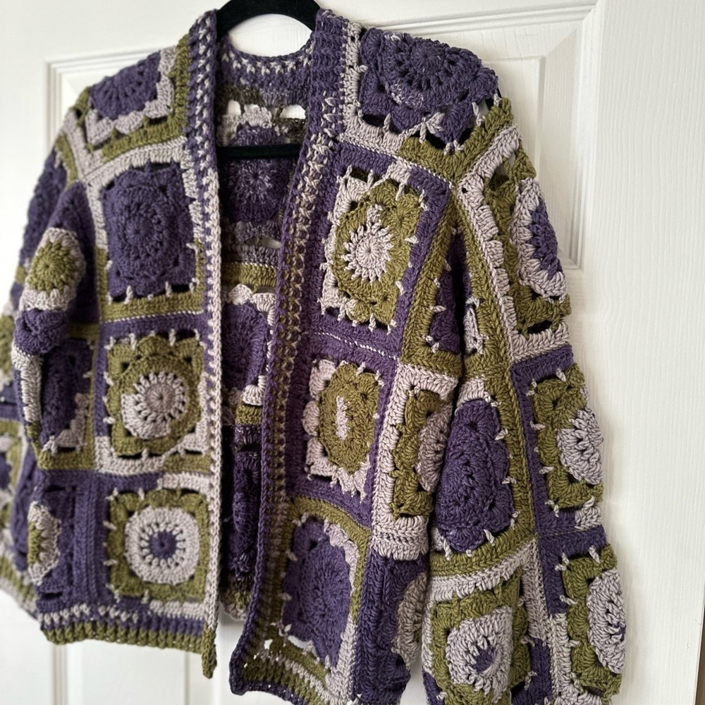 Crochet Patchwork Cardigan - Picture 2 of 5